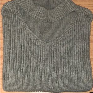 Bar III Zip-Cuff Choker Neck Sweater